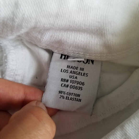 Hudson Ginny Crop Straight Cuffed White Jeans 24 - Picture 11 of 12